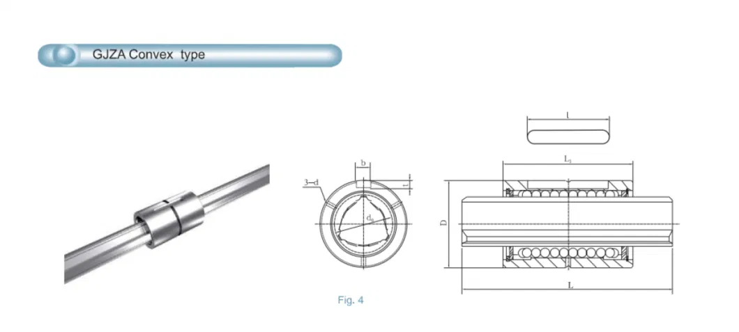 Customized Design Bearing Steel Shaft Ball Spline Gjfg Series for CNC Lathe